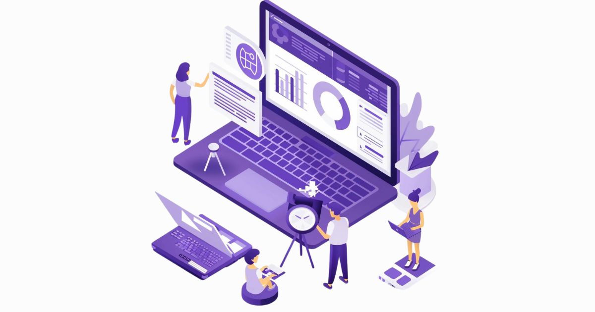 Technical SEO Considerations for B2B SaaS, small people SEO team, purple color and white