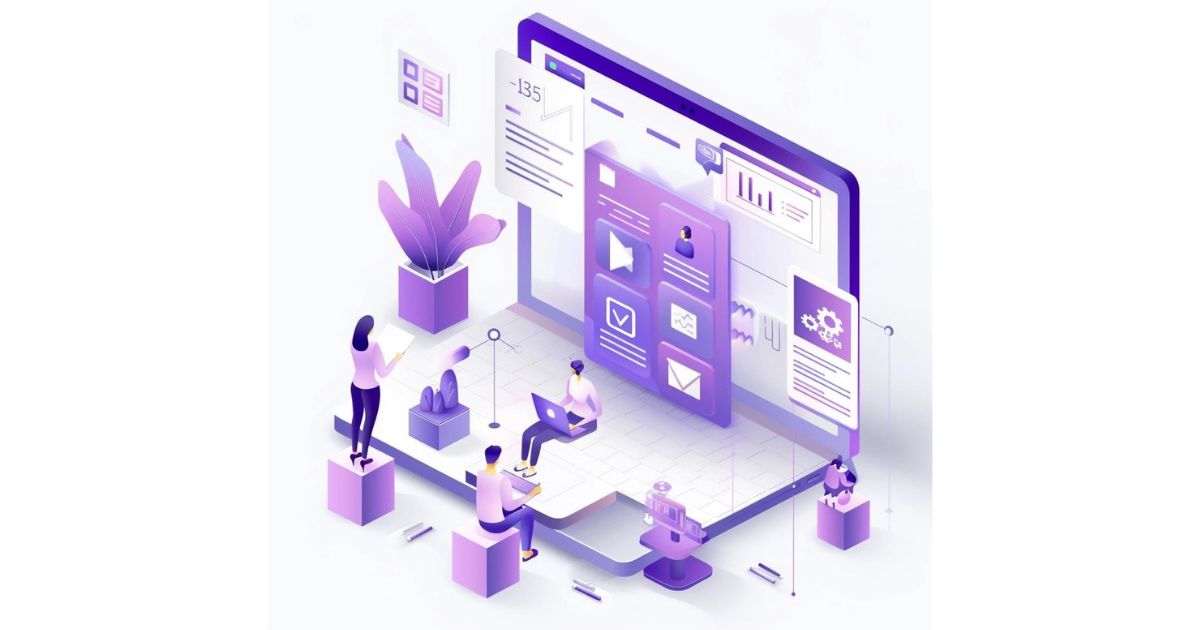 experiment with CRO to optimize for conversions, 3D laptop computer screen windows and pictograms with human characters and text vector illustration, other colors purple and dark blue