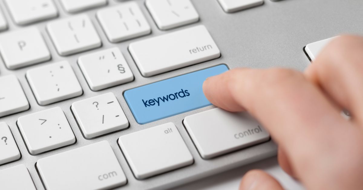 Keywords written on keyboard