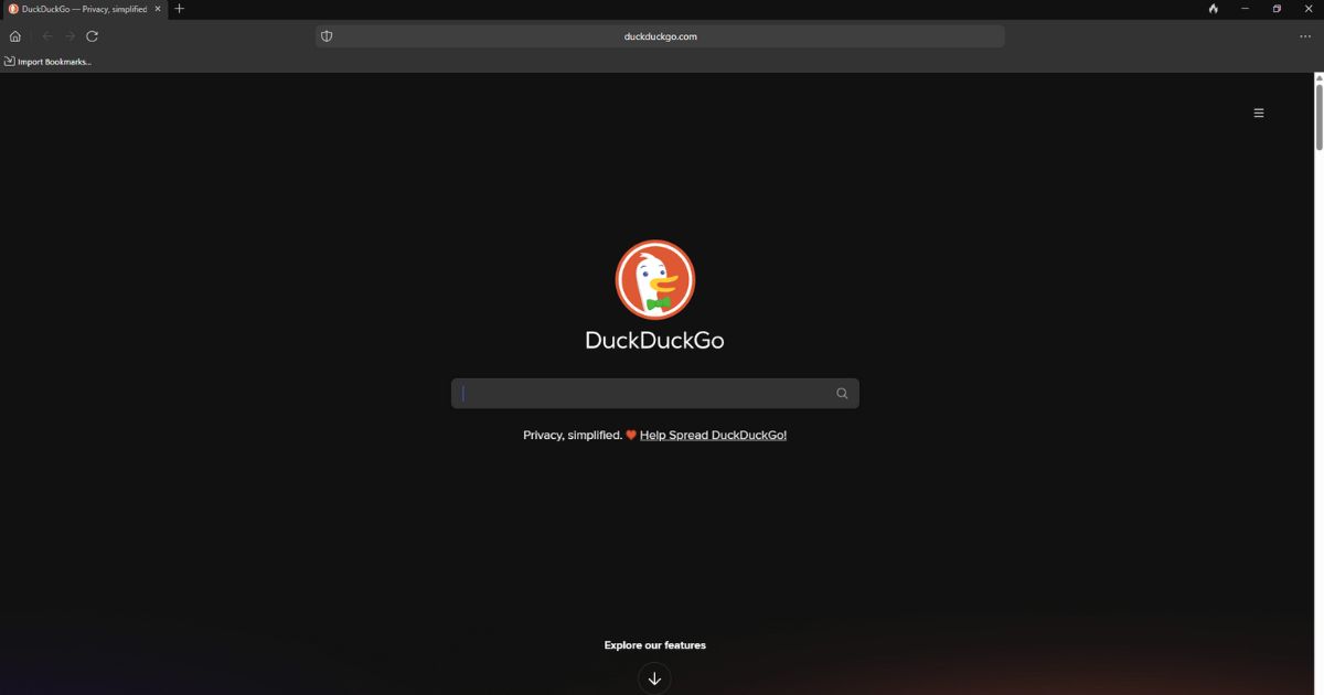 DuckDuckGo's simple and clutter-free interface
