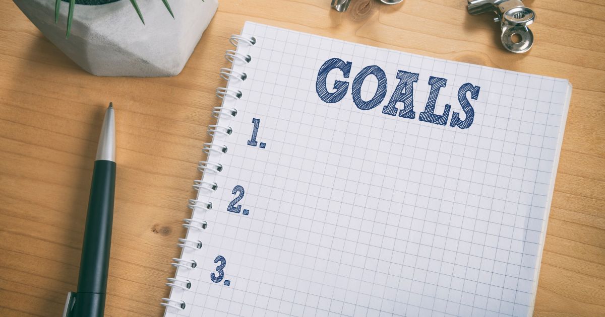 Written goals and 3 blank bullet points