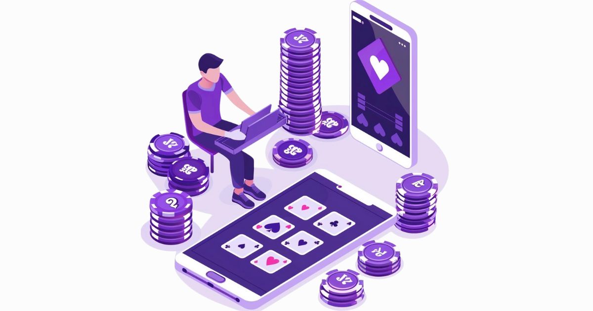 Implement Effective Payment Gateways, with smartphone playing poker and casino with cards and chips,