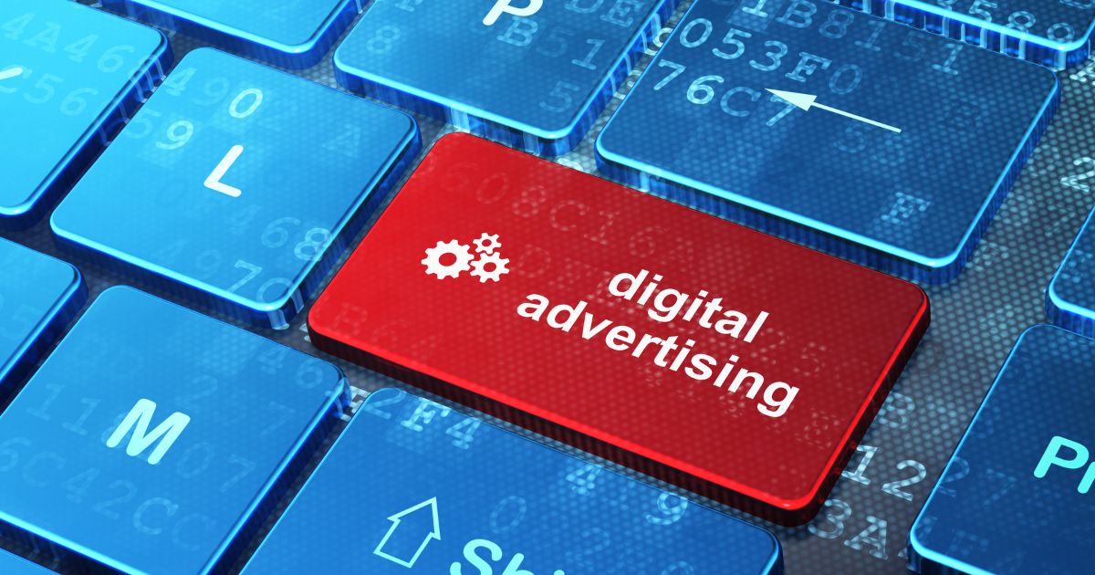 Cryptocurrency advertising, digital advertising red button