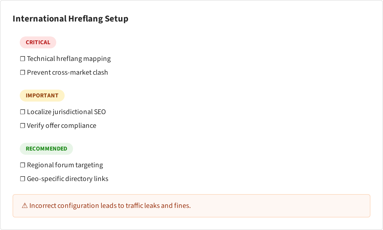Checklist Visual: International Hreflang Setup
