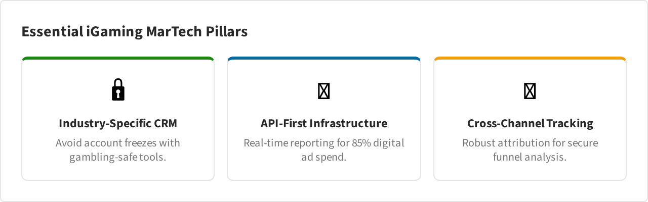Card Grid: Essential iGaming MarTech Pillars